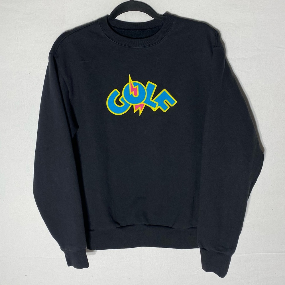 Golf Wang Tyler The Creator Black Golf Lightning Bolt Crew Neck Sweatshirt S